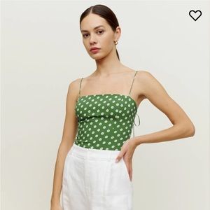 Reformation Meyer Tank Top Green Floral Size 12 / Large NWT